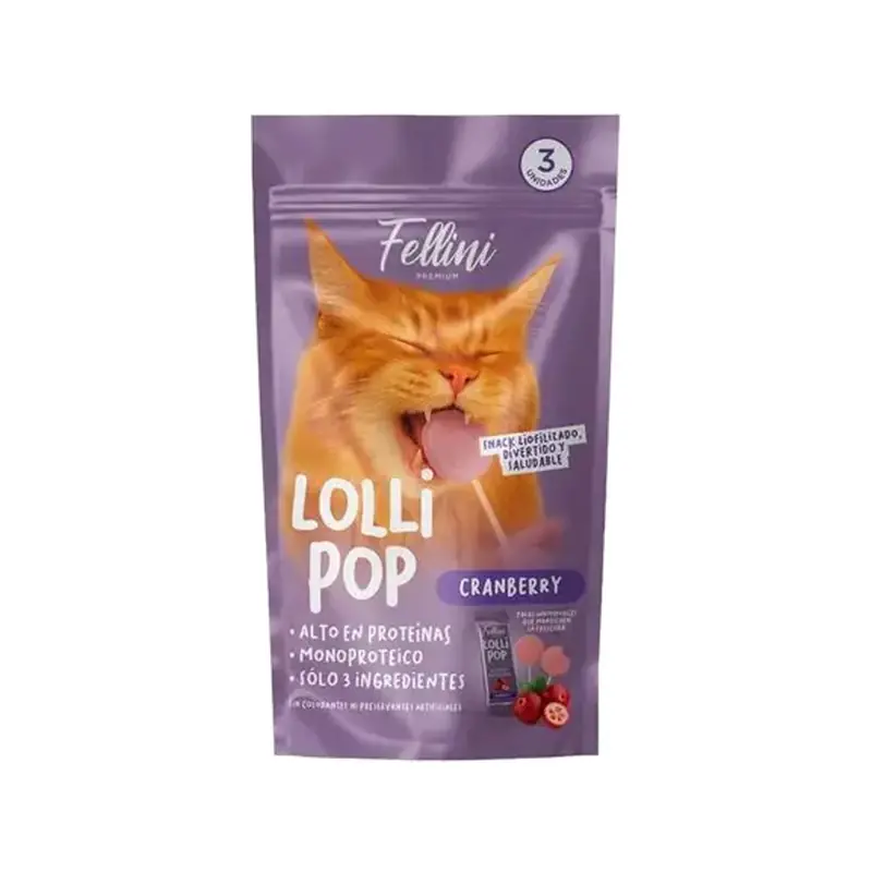 Snack fellini lollipop cranberry 3 unidades Insufarma