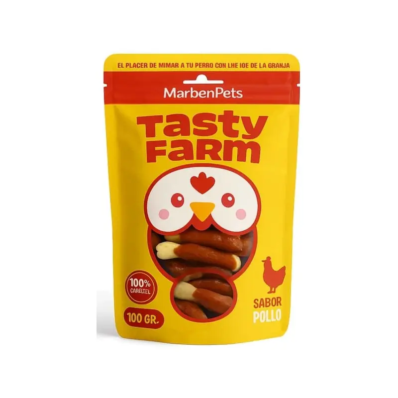 Snack perro, trutos de pollo con hueso de calcio 100 gr Insufarma